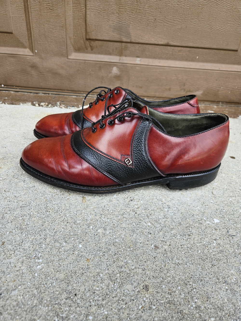 Vintage Footjoy Classics Men's Golf Shoes Black and Brown Size 9 E Pre-owned